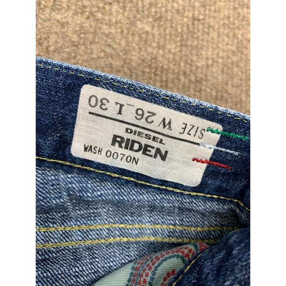 Vintage Diesel Jeans Womens 26 Bootcut Riden Low Rise 100% Cotton Whisker Denim - Picture 9 of 12